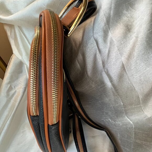 Valentina Backpack & Shoulder Bag Genuine Italian Pebbled Leather Made in Italy - Picture 3 of 15